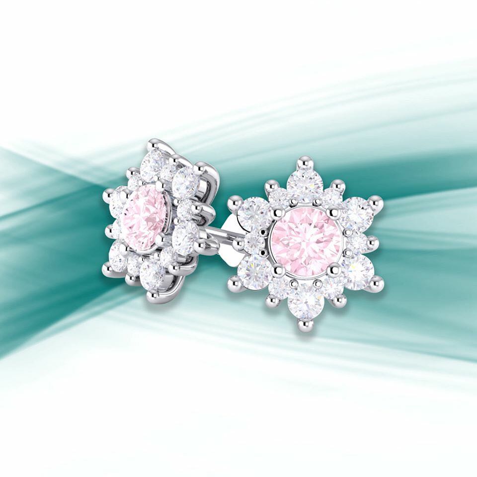 Pink Diamond Earrings Australia - Solid Gold Diamonds