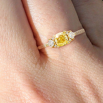 Multi Yellow Diamond Engagement Ring