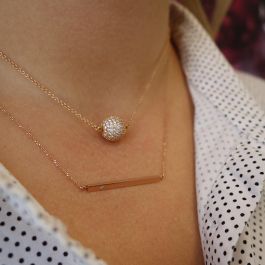 Diamond ball pendant deals necklace