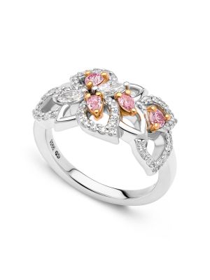  Argyle Pink Diamond Contemporary Wildflower Ring