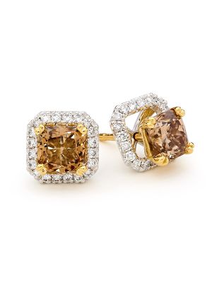  Argyle Champagne Diamond Earrings and Diavik Diamond Enhancers