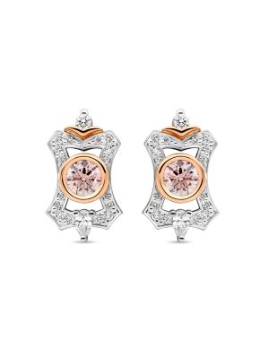  Argyle Pink Diamond Sunset Radiance Stud Earrings