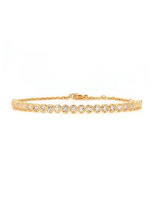  Bezel Set Diamond Bangle Bracelet