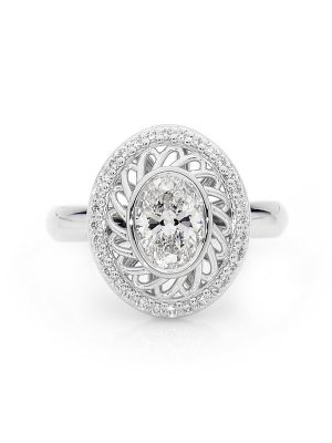  Modern Vintage Oval Diamond Ring