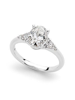  Modern Oval Diamond Cluster Engagement Ring