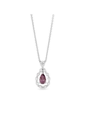  Pear Shape Diamond Halo Drop Pendant