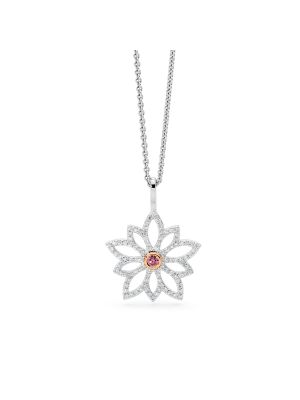  Argyle Pink Diamond Lotus Bloom Pendant Necklace