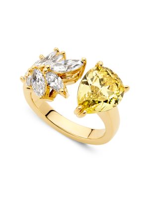  Toi et Moi Engagement Ring with White & Yellow Diamonds