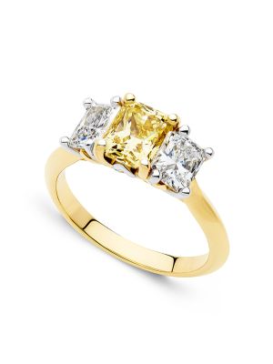  Ellendale Yellow Diamond Trilogy Engagement Ring