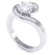 Swirling Round Brilliant Cut Diamond Halo Engagement Ring