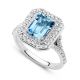 Aquamarine Double Halo Diamond Ring