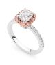 Cushion Cut Pink Diamond Halo Engagement Ring