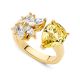 Toi et Moi Engagement Ring with White & Yellow Diamonds