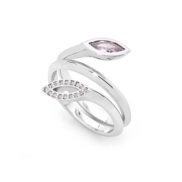 Patricia asymmetric | custom bridal ring set for oval cut gemstone 8x6 mm |  Eden Garden Jewelry™